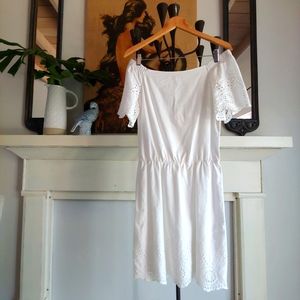 NWT WHBM eyelet off the shoulder dress